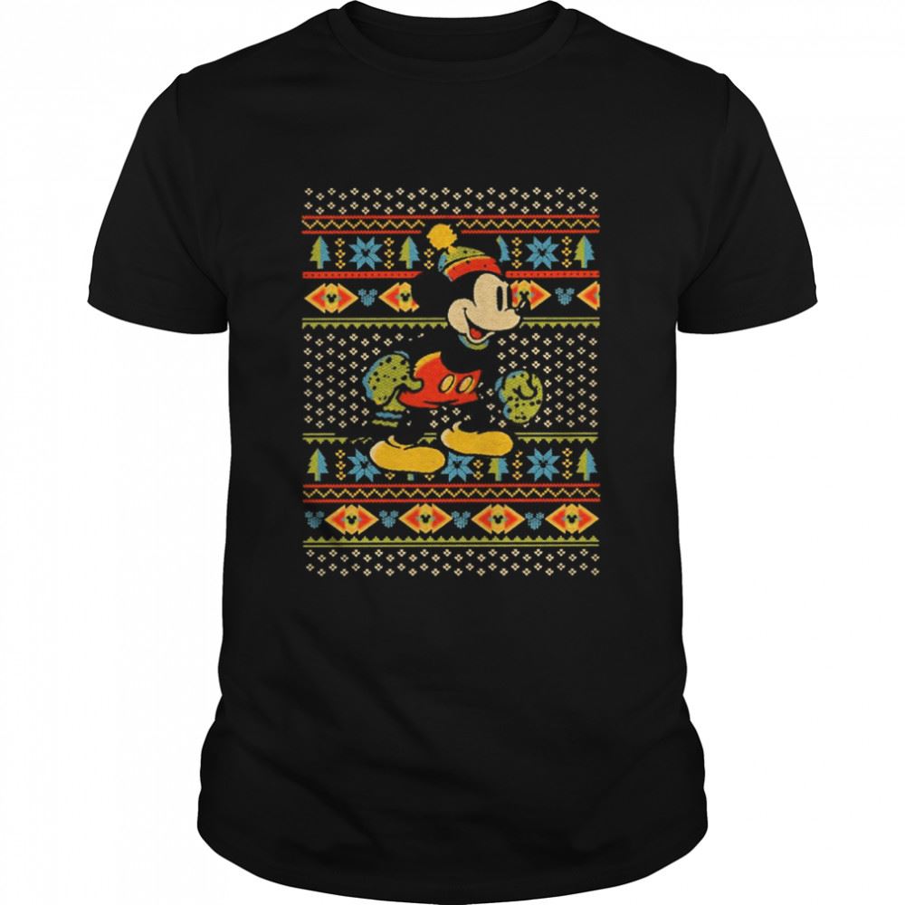 Interesting Retro Mickey Mouse Ugly Christmas Shirt 