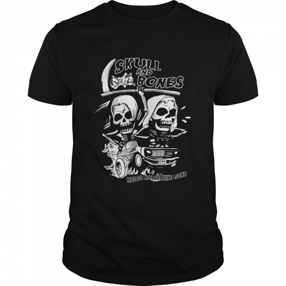 Promotions Skull And Bones Motor City Machine Guns Shirt 