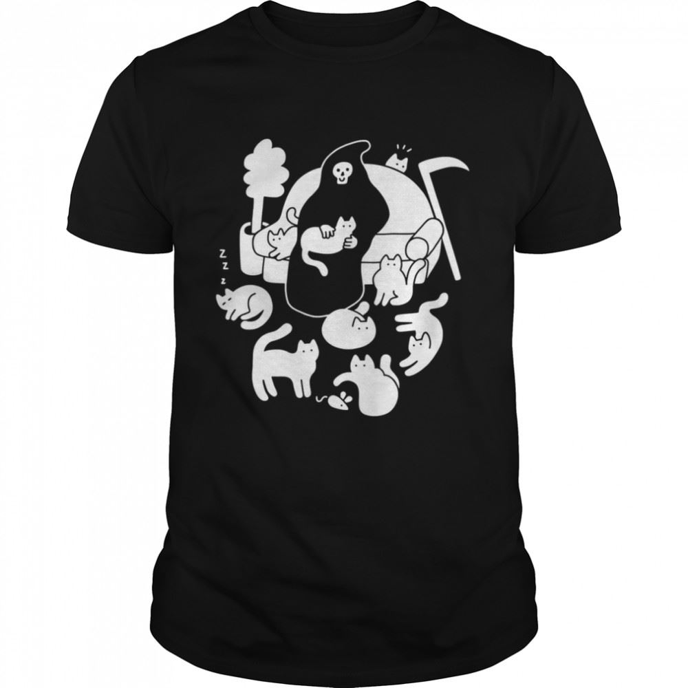 Great Death And His Cats Cute Halloween Shirt 