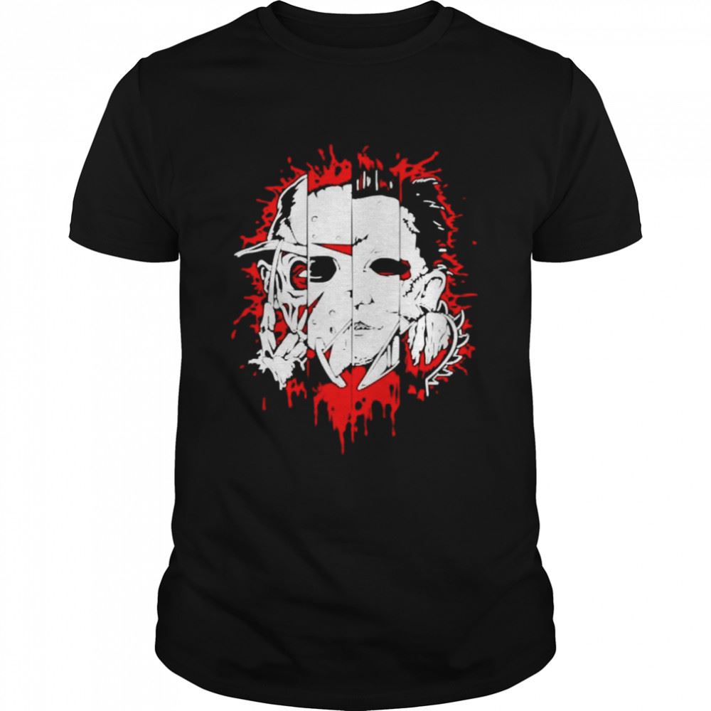 High Quality Face Of Evil Freddie Jason Michael Leather Halloween Shirt 