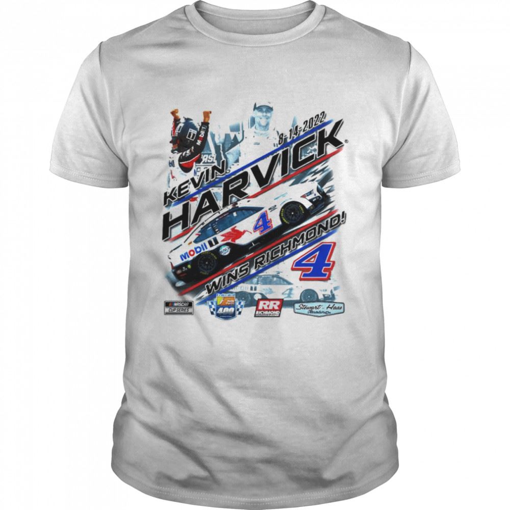 Special Kevin Harvick Checkered Flag White 2022 Federated Auto Parts 400 Race Winner Shirt 