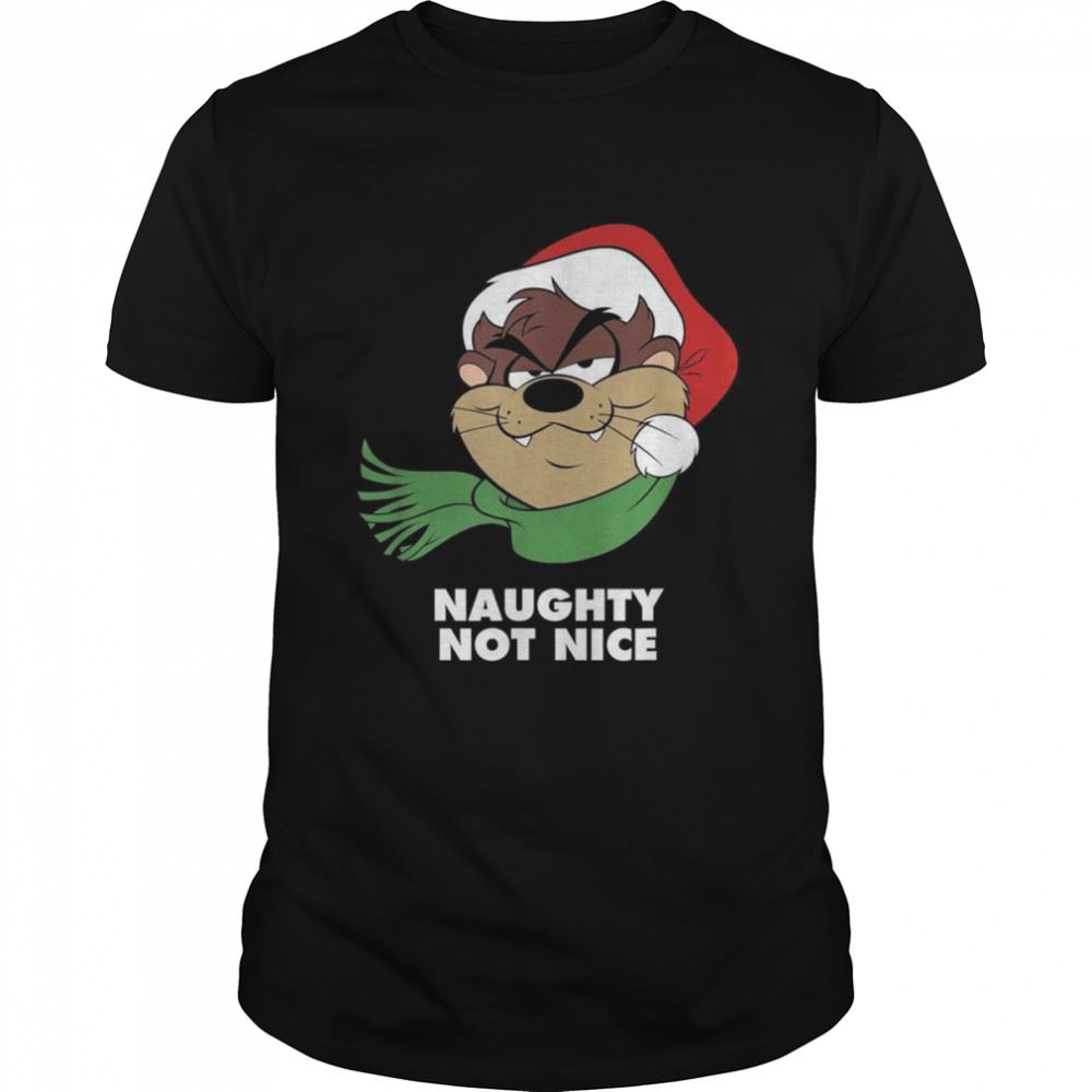 Gifts Looney Tunes Taz Naughty Not Nice Christmas Shirt 