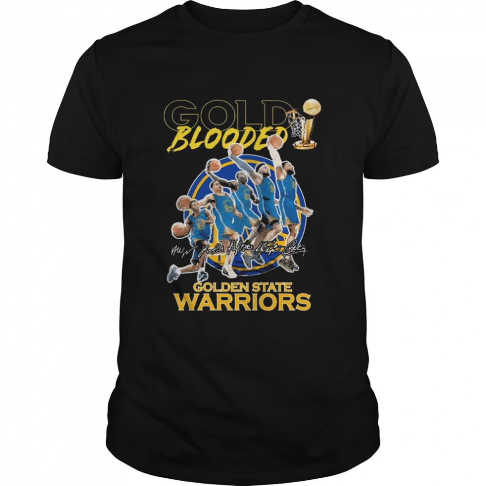 Gifts Nba Finals Gold Blooded Golden State Warriors Team Dunk Basketball Signatures Shirt 