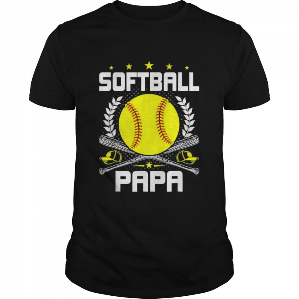 Interesting Softball Papa Baseball Lover Dad Sports Lover Fathers Day Shirt 
