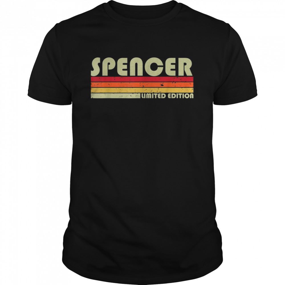 Attractive Spencer Surname Retro Vintage 80s 90s Birthday Reunion Shirt 