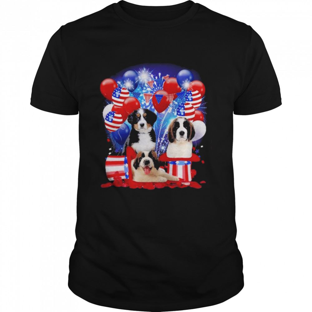 High Quality St Bernard Balloons Fireworks Shirt 