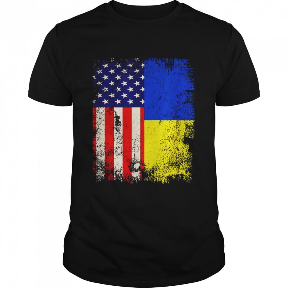 High Quality Ukrainian American Flag Ukraine Usa Rootsshirt Shirt 