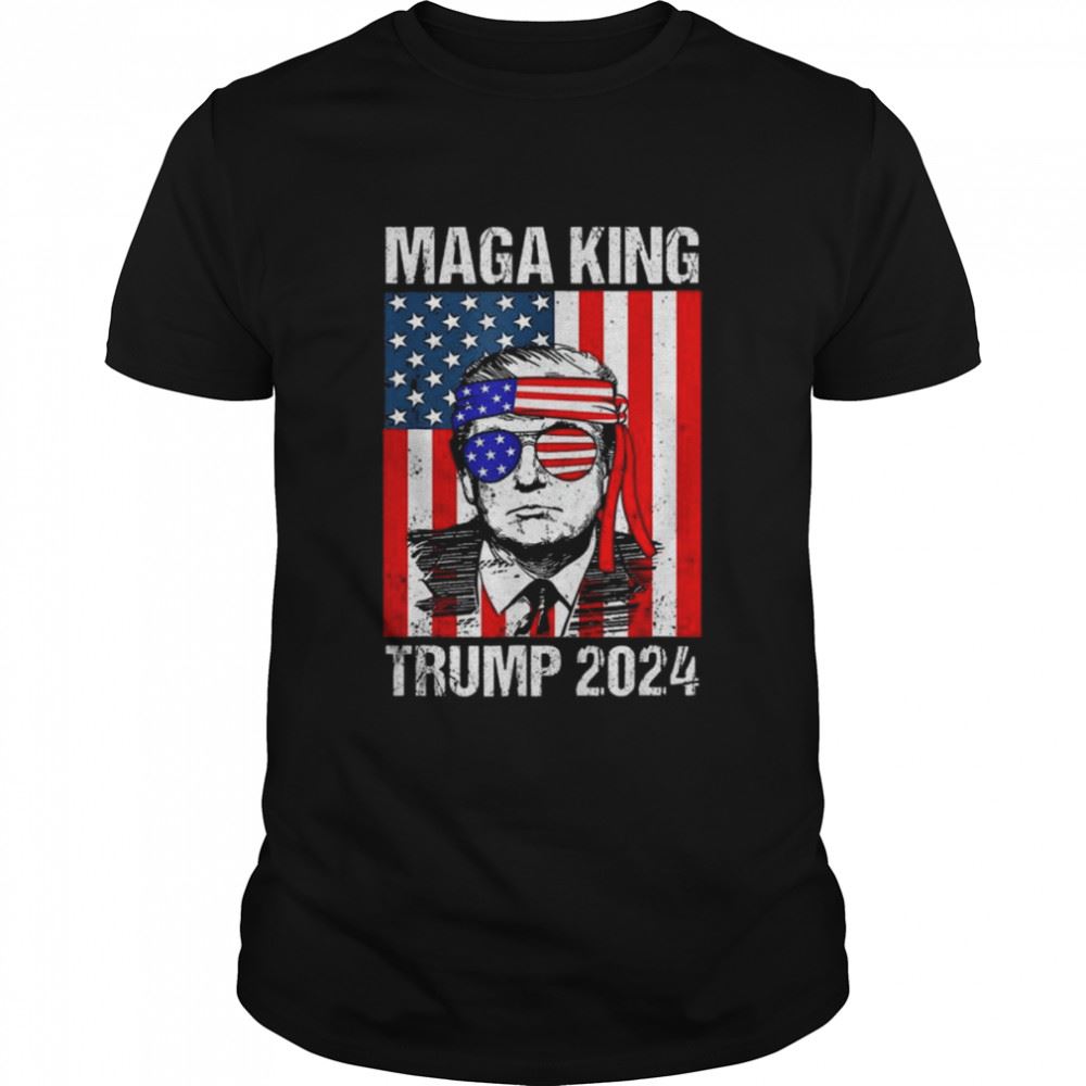 Best Ultra-maga The Great Ultra Maga King Trump 4th July American Flag Shirt 