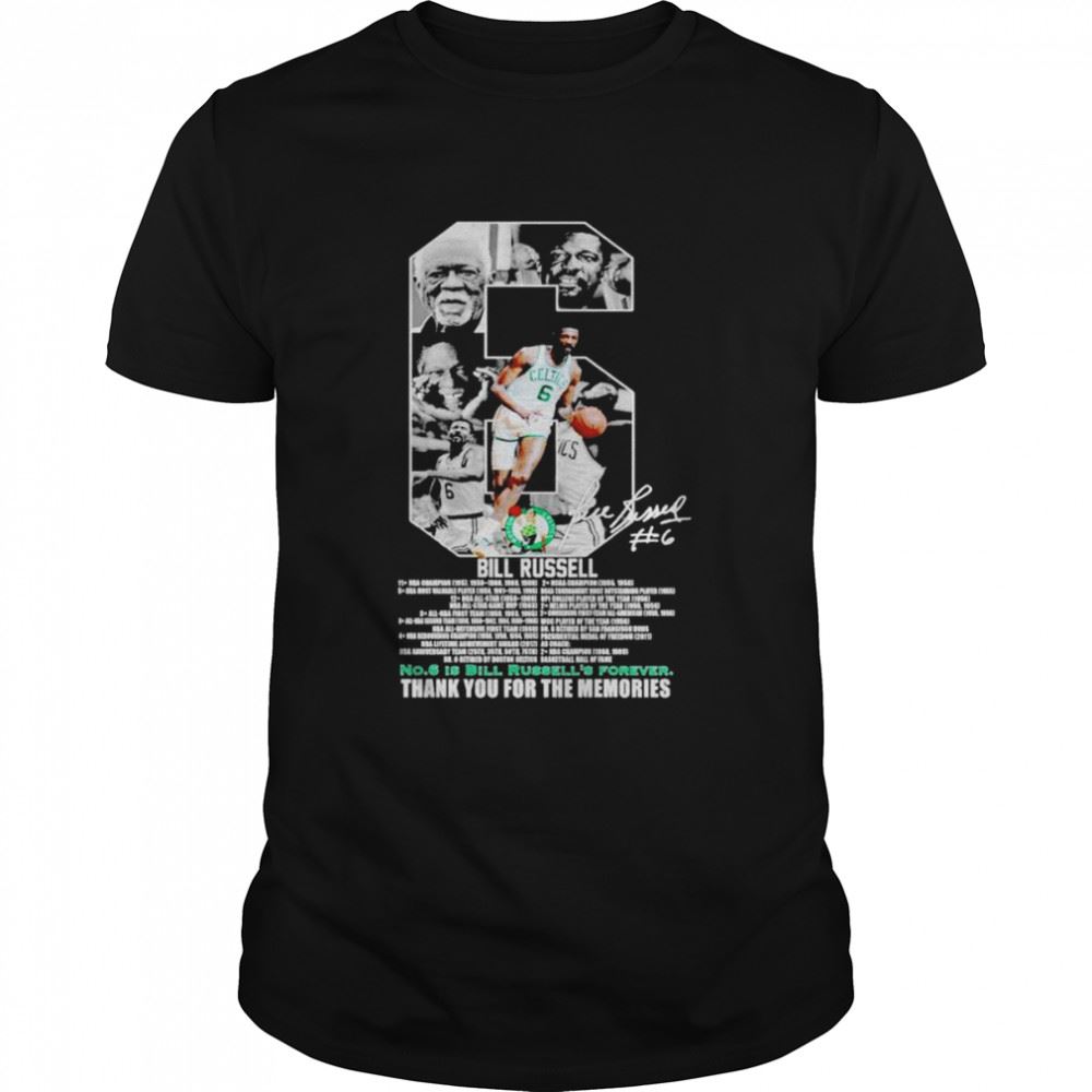 Limited Editon No 6 Bill Russell Forever Thank You For The Memories Signature Shirt 