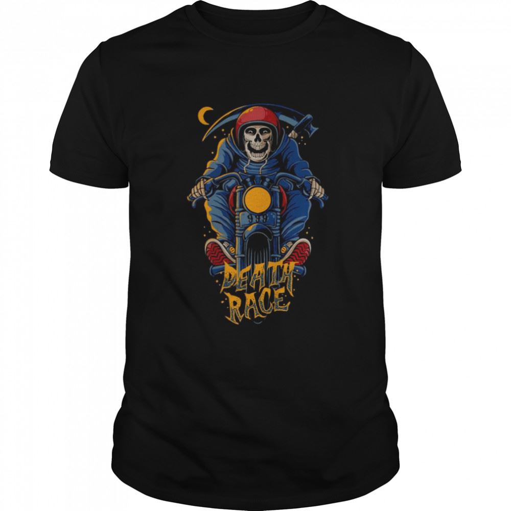 Amazing The Grim Reaper Riding Bike To Halloween Shirt 