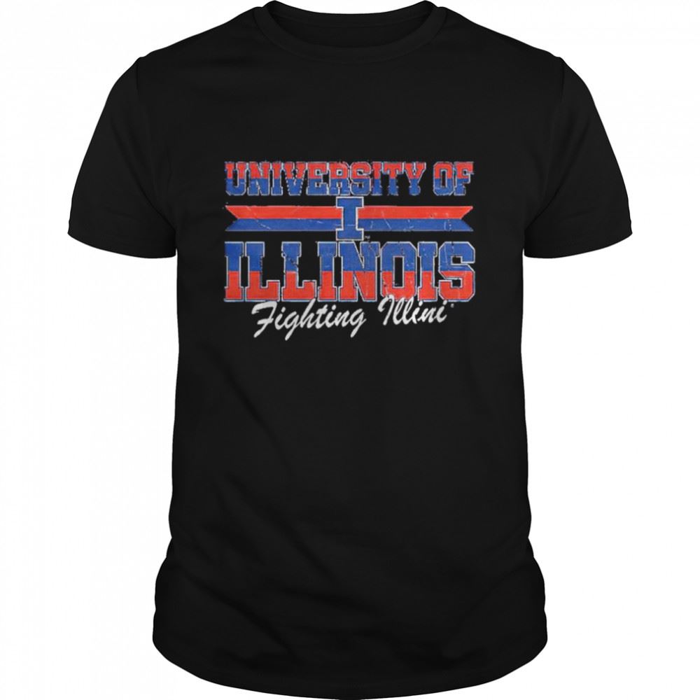 Great University Of Illinois Fighting Illini Throwback Shirt 