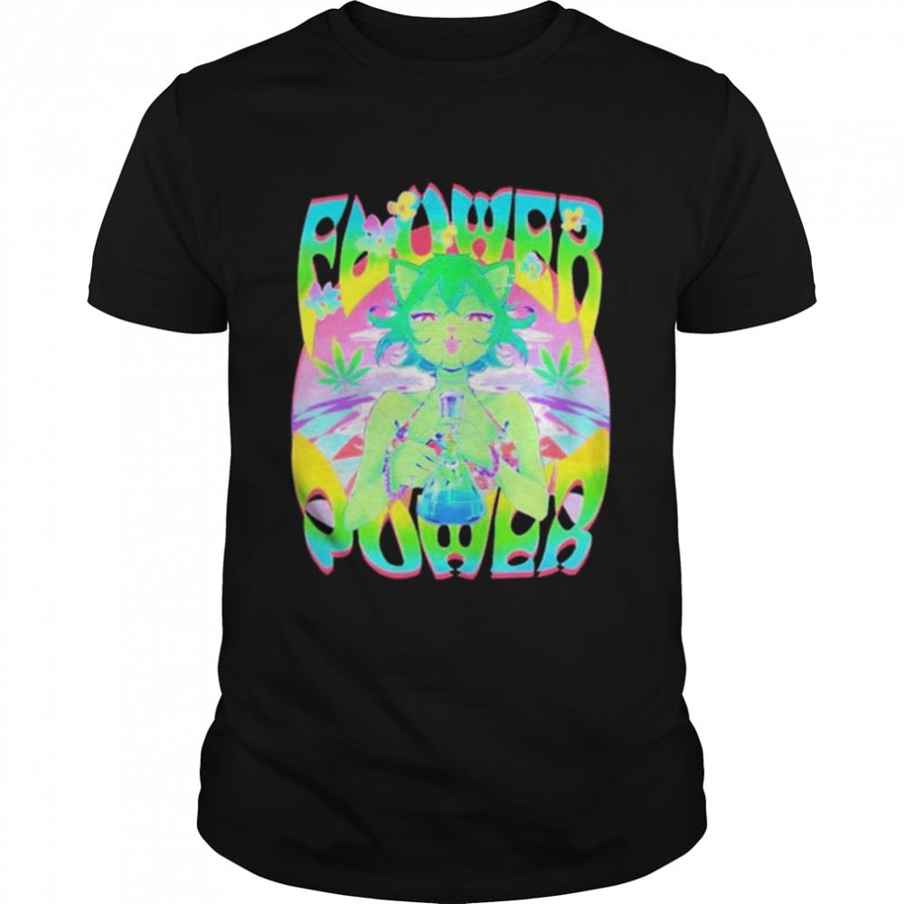 Gifts Weed Cat Flower Power Shirt 