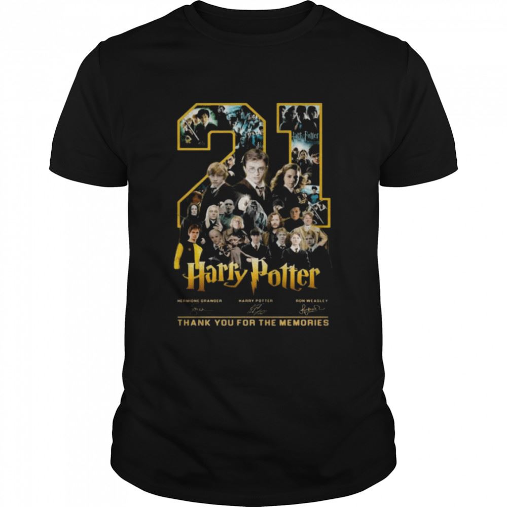 Best 21 Years Harry Potter Thank You For The Memories Signatures Shirt 