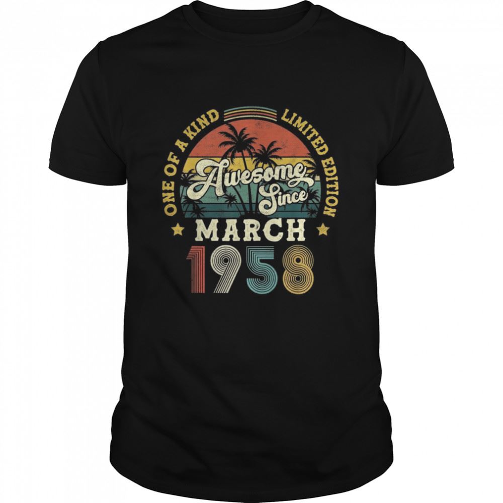 Great Awesome Since March 1958 Vintage 64th Birthday Shirt 