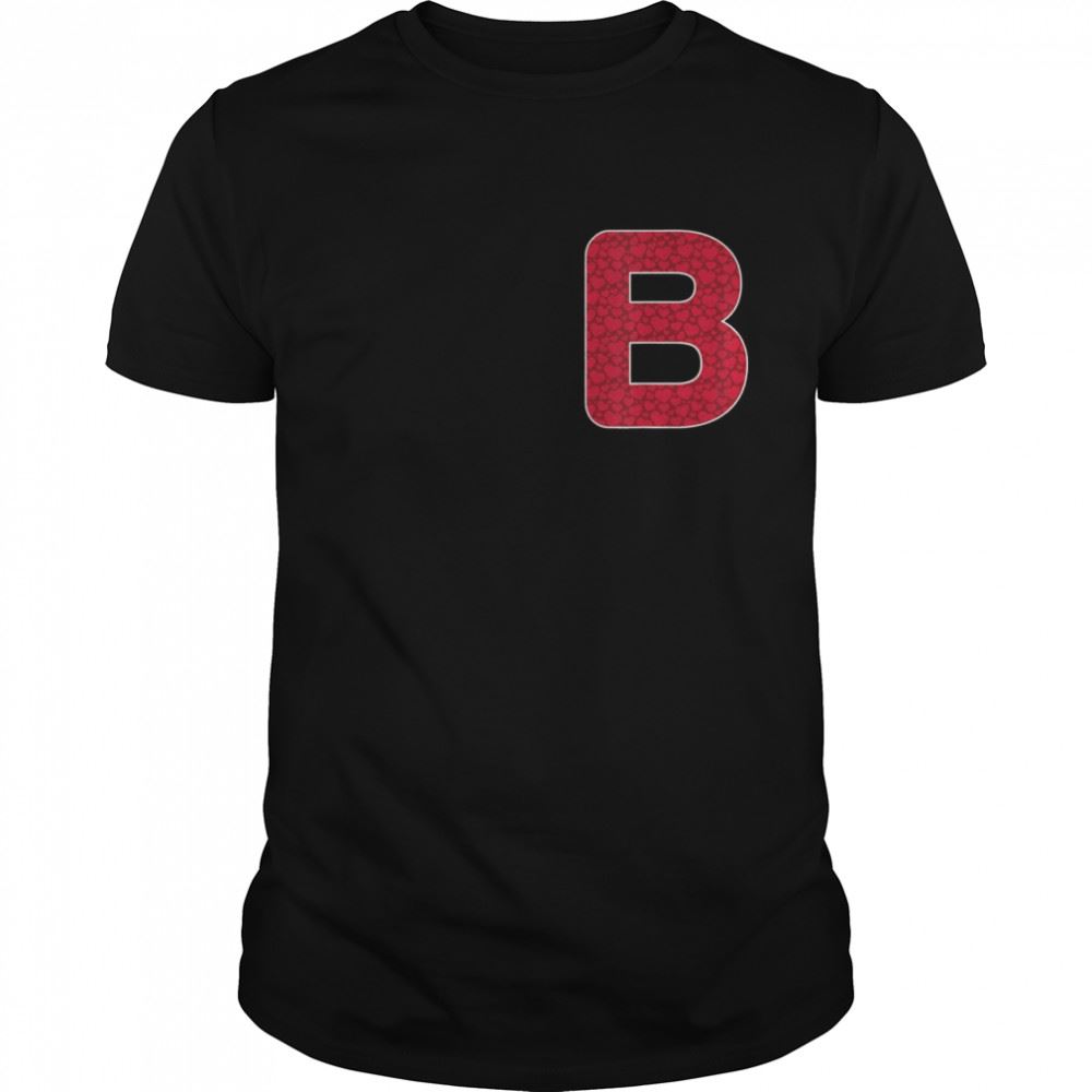 Limited Editon B Initial Name For Girls Valentines Day Shirt 