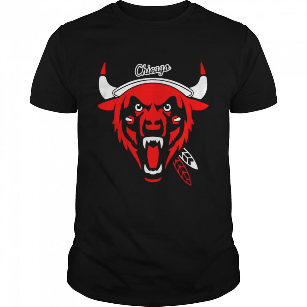 Happy Chicago Sports Logos Mashup Artwork Rare Design Shirt 