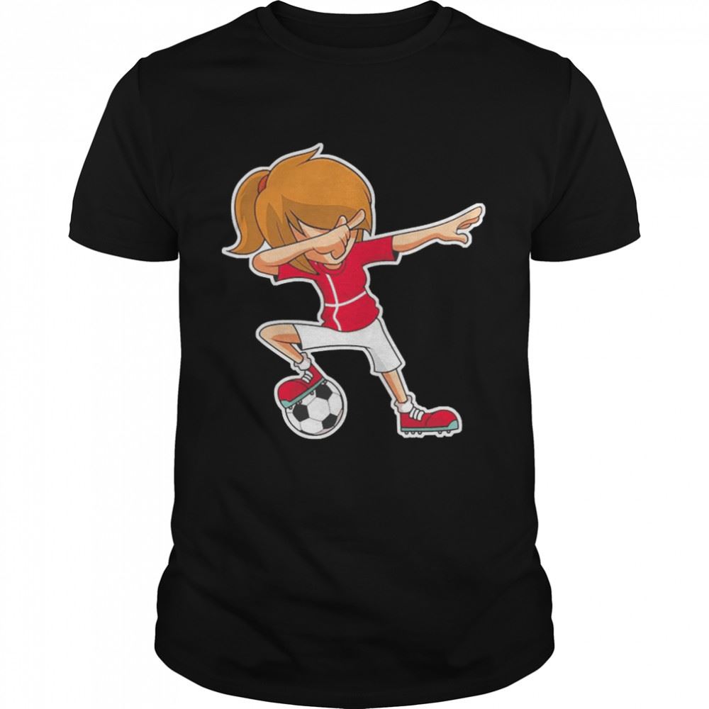 Amazing Dabbing Soccer Girl Denmark Jersey Danish Kids Shirt 