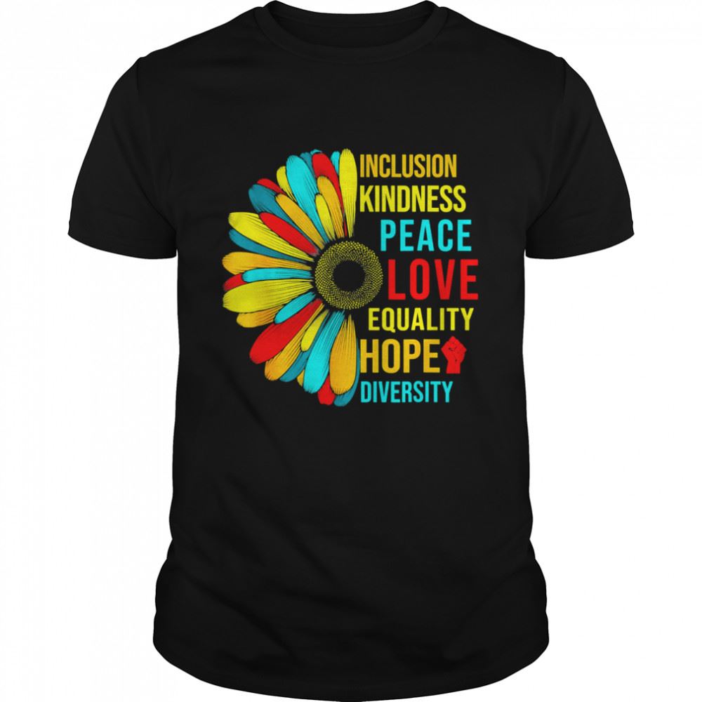 Awesome Daisy Peace Love Equality Diversity Human Rights Lgbt Pride Shirt 