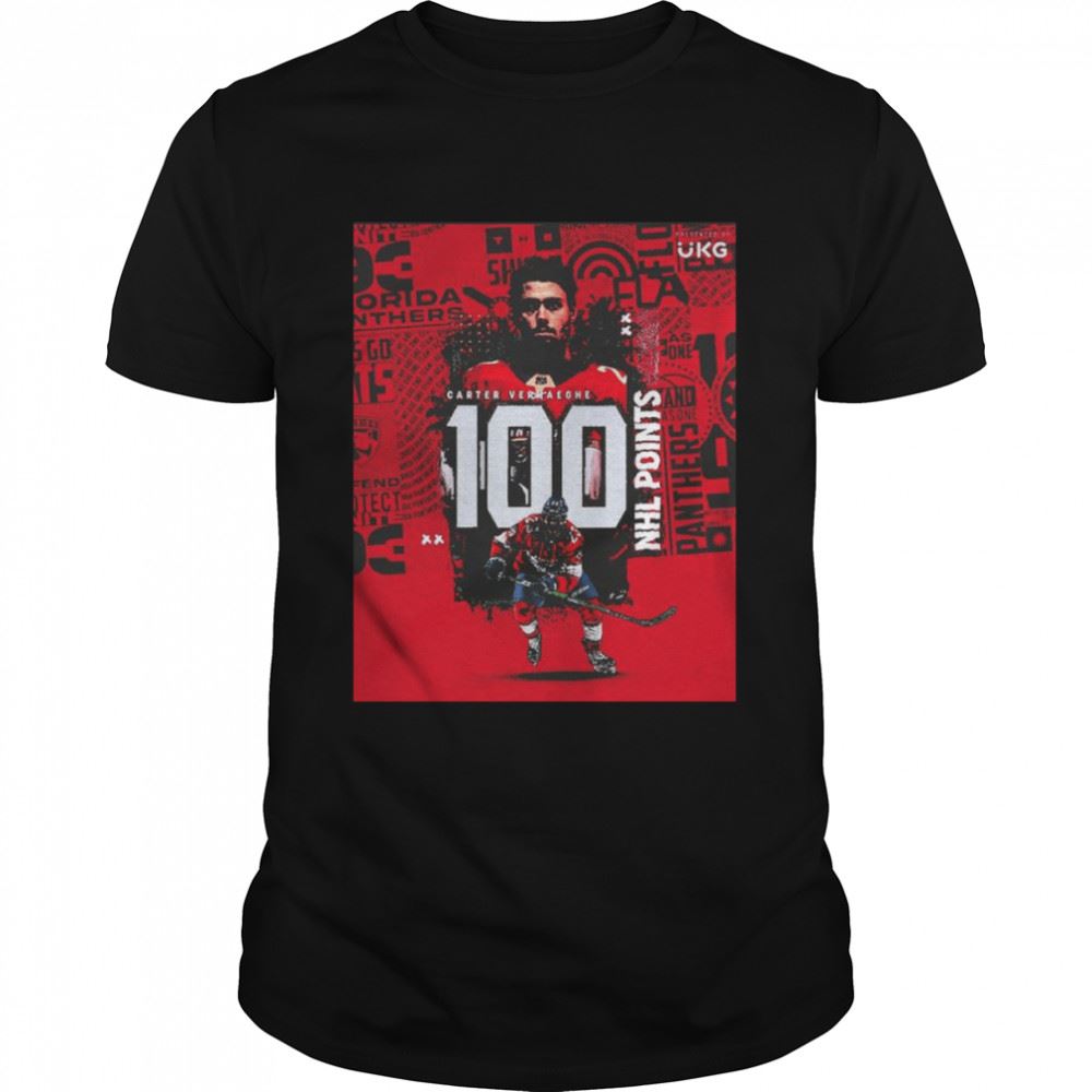 Limited Editon Florida Panthers Carter Verhaeghe 100 Nhl Points Shirt 