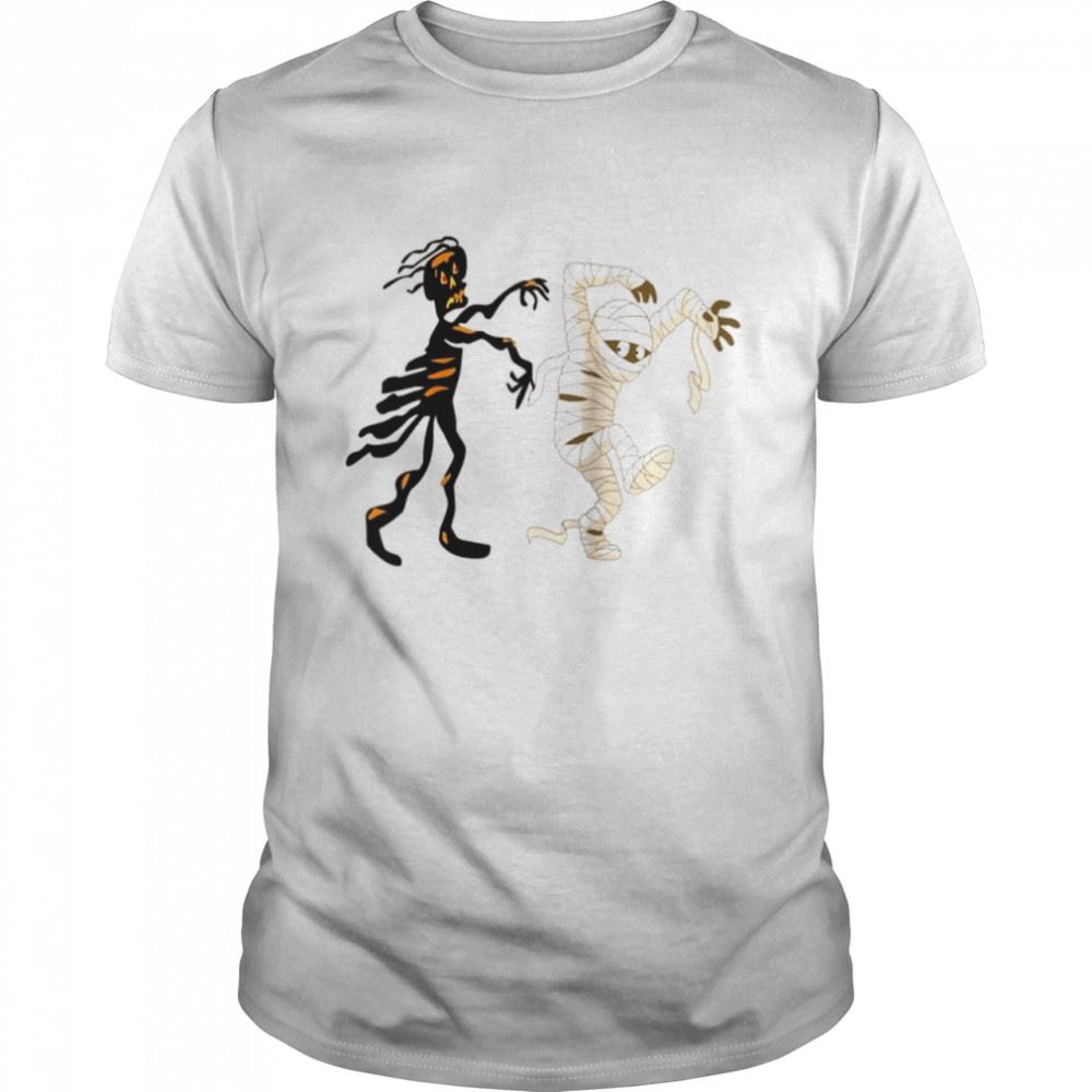 Happy Halloween Running Scary Skeleton And Mummy Shirt 