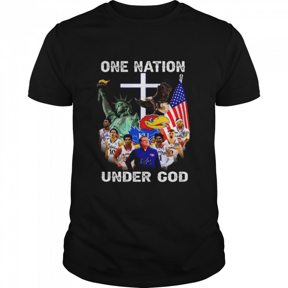 Amazing Kansas Jayhawks One Nation Under God American Flag 2022 Shirt 