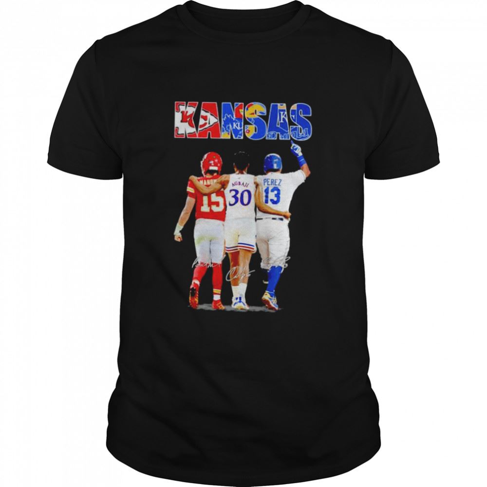 Awesome Kansas Sport Teams Mahome Agbaji Perez Mvp Signatures Shirt 