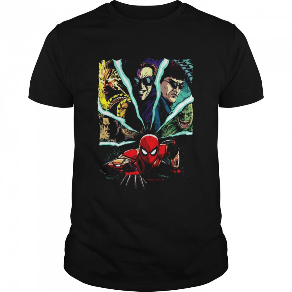 Interesting Marvel Spiderman No Way Home Spiderman And Foes Langarmshirt Shirt 