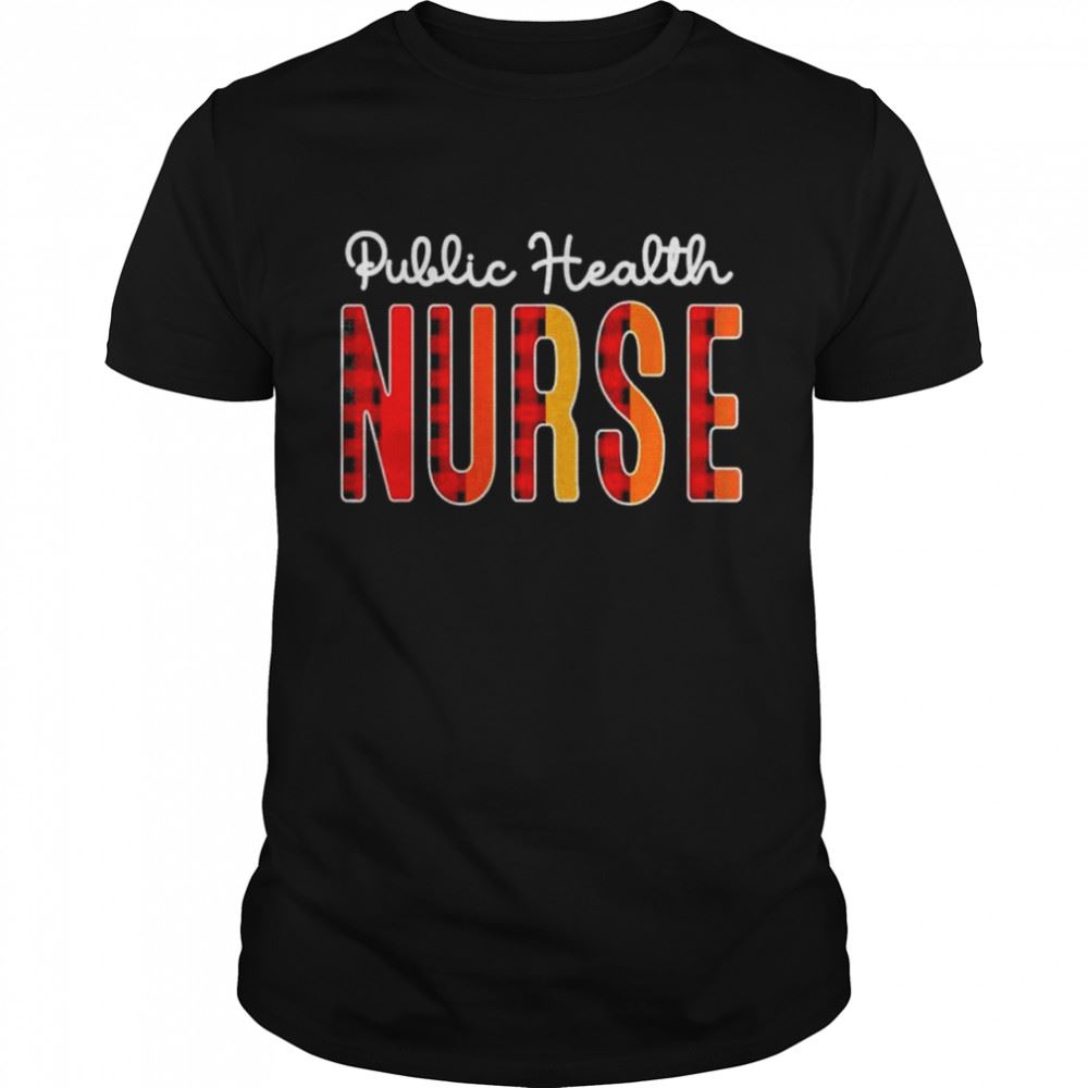 Attractive Public Health Nurse Plaid Red Love Heart Stethoscope Rn Mom Shirt 