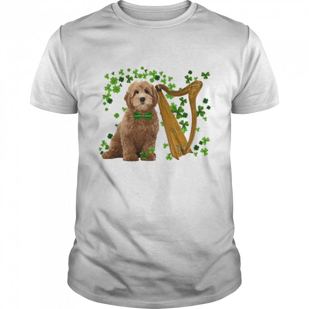 Happy St Patricks Day Irish Lucky Harp Red Goldendoodle Dog Shirt 