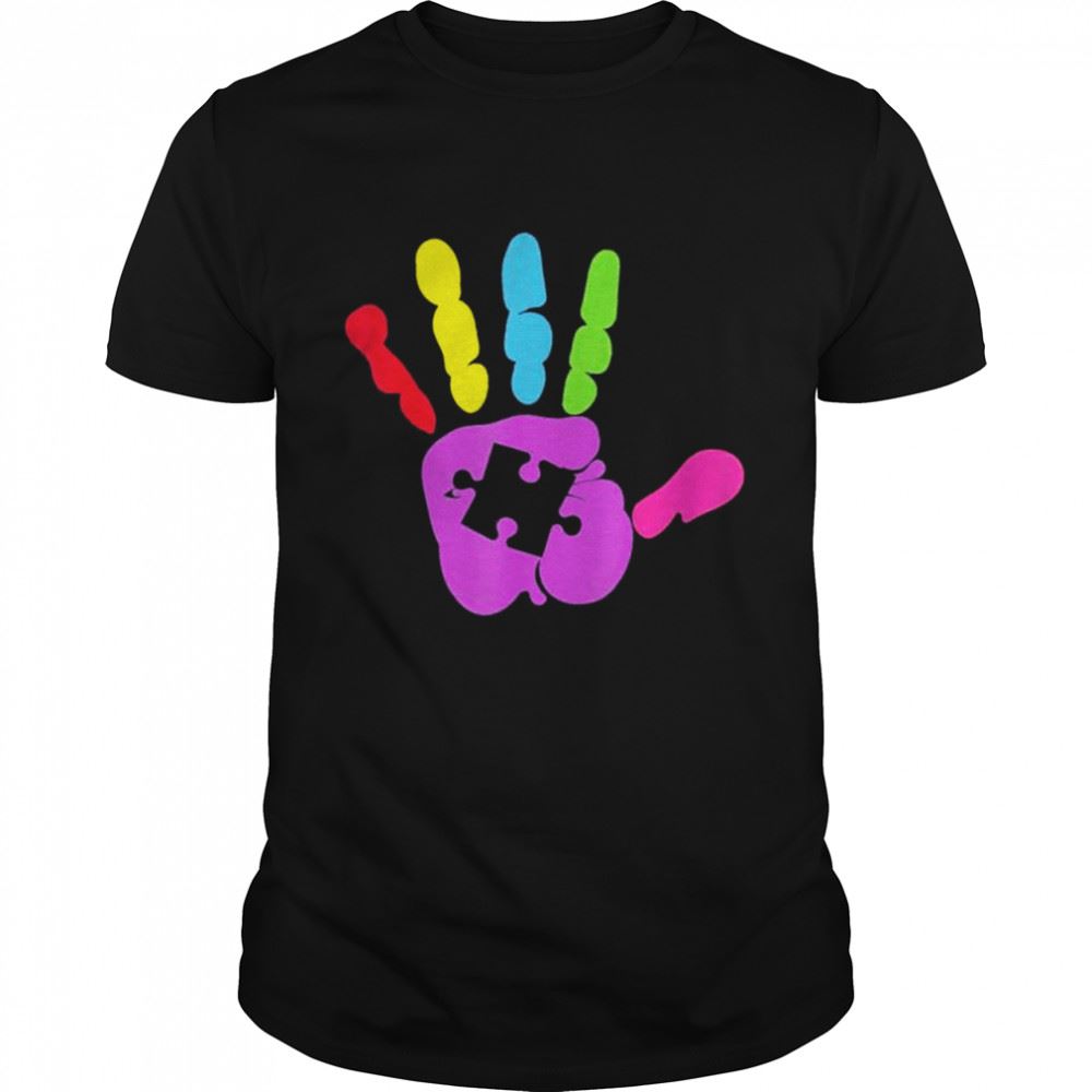 Attractive Strong Hand Puzzle Piece Autism Awareness Shirt 