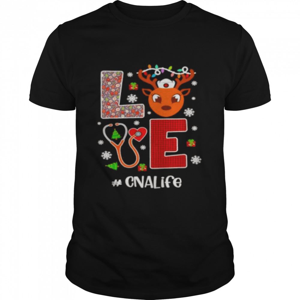 Great Love Cna Life Christmas Reindeer Red Plaid Shirt 