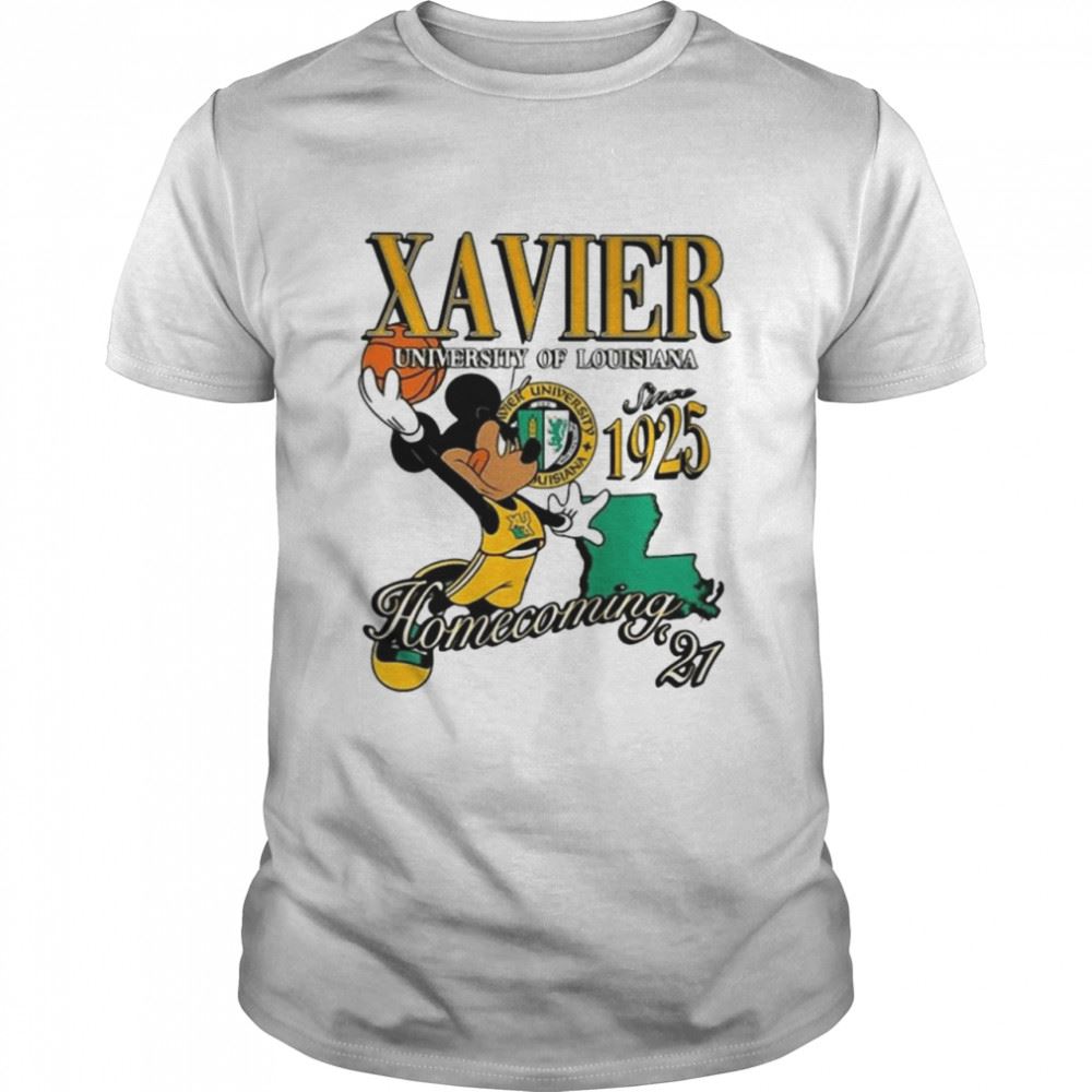Interesting Mickey Mouse Xavier University Of Louisiana Since 1925 Homecoming 2021 Shirt 
