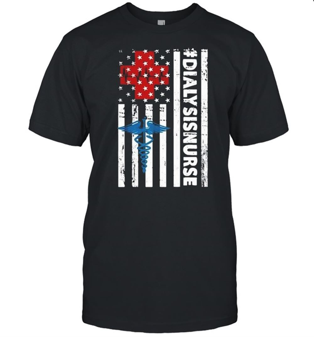 Best Nurse Logo Dialysisnurse American Flag Shirt 