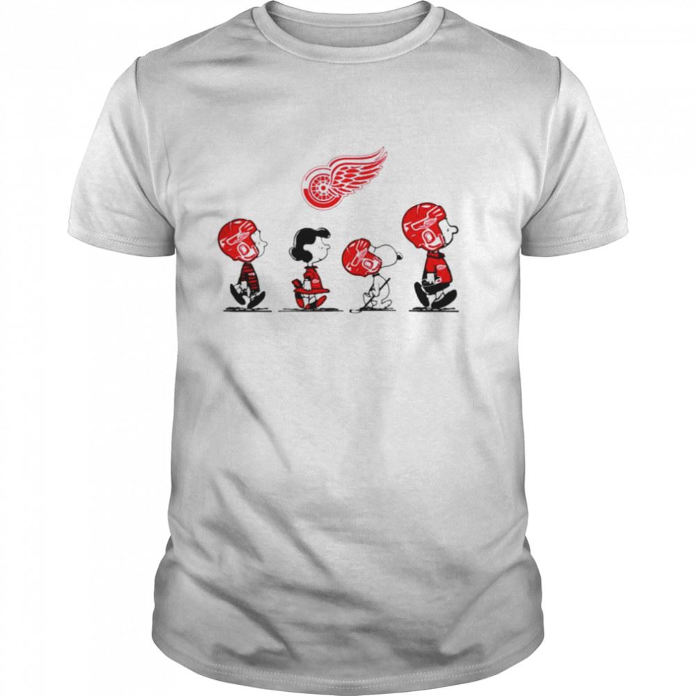 Amazing Peanuts Characters Detroit Red Wings Hockey Team Shirt 