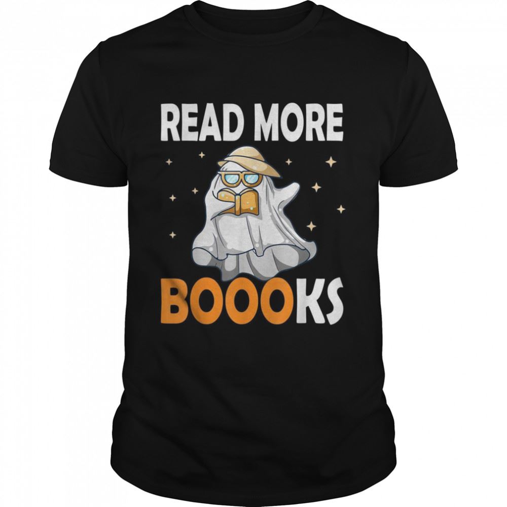 Best Read More Boooks Halloween Cute Ghost Book Reading Shirt 