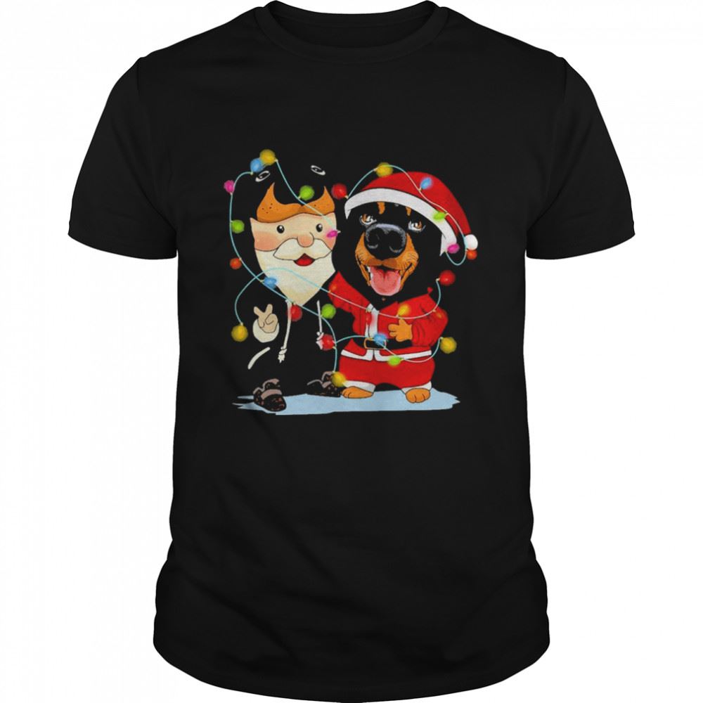 Attractive Rottweiler And Dachshund Peace Merry Christmas 2021 Shirt 