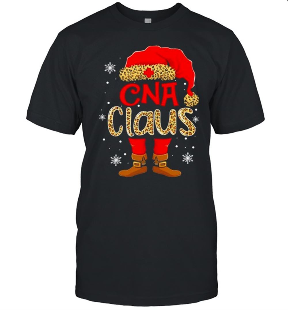 Attractive Santa And Elf Cna Claus Leopard Merry Christmas Shirt 