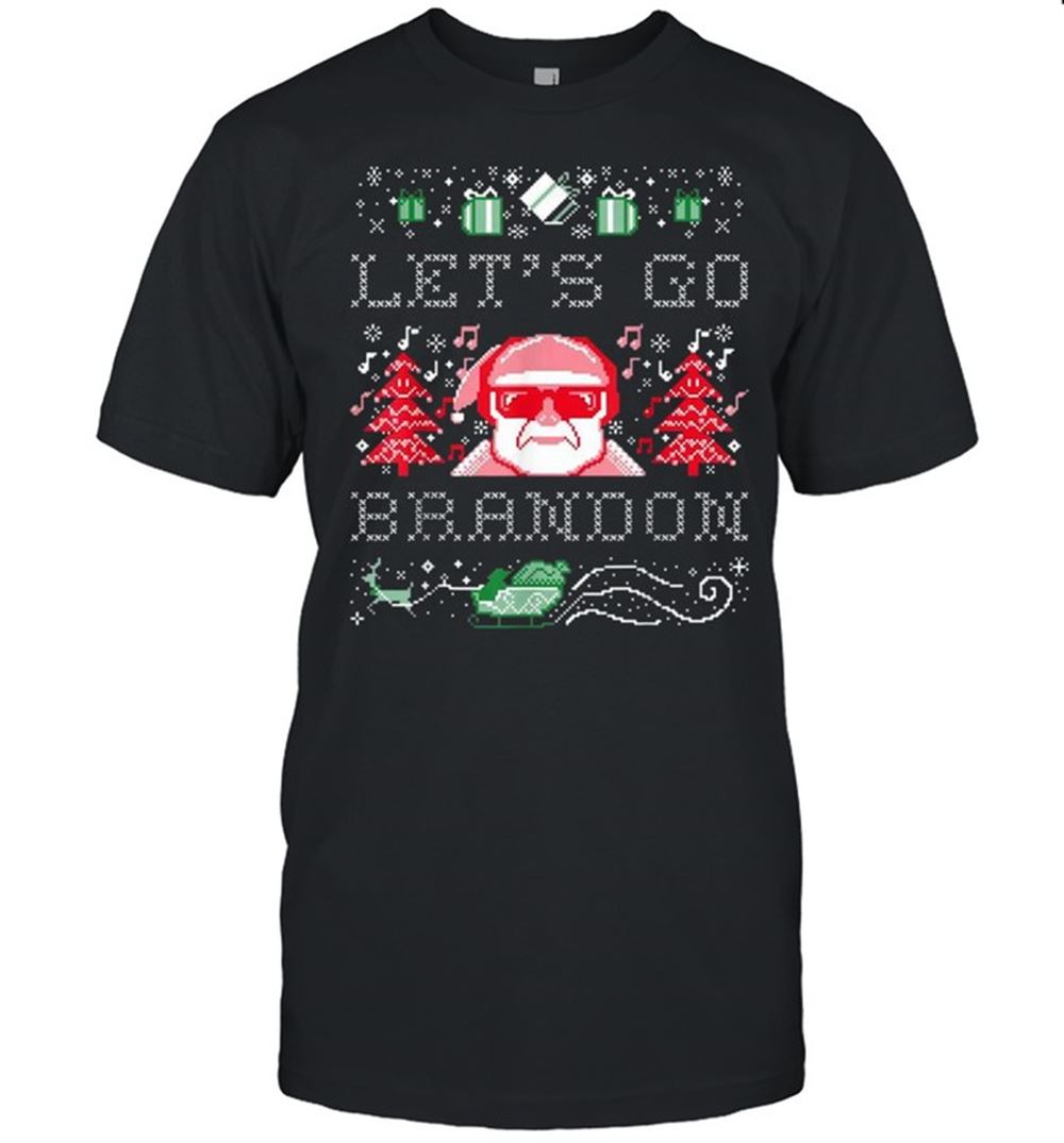 Awesome Santa Claus Lets Go Brandon Ugly Christmas Shirt 