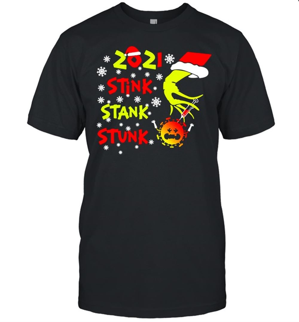 High Quality Santa Grinch Hand 2021 Stink Stank Stunk Coronavirus Christmas Sweat T-shirt 
