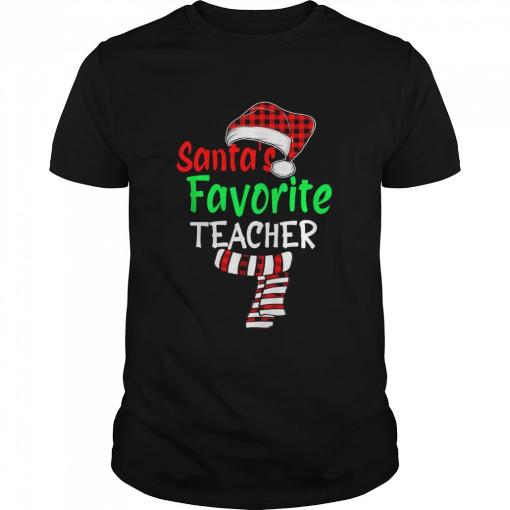 Special Santas Favorite Teacher Christmas Santa Red Plaid Shirt 