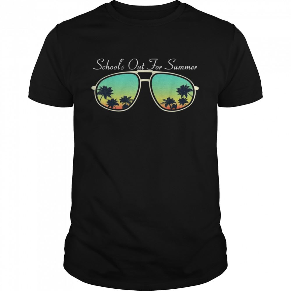 Happy Schools Out For Summer Vacation Break Palm Tree Sunglasses Shirt 