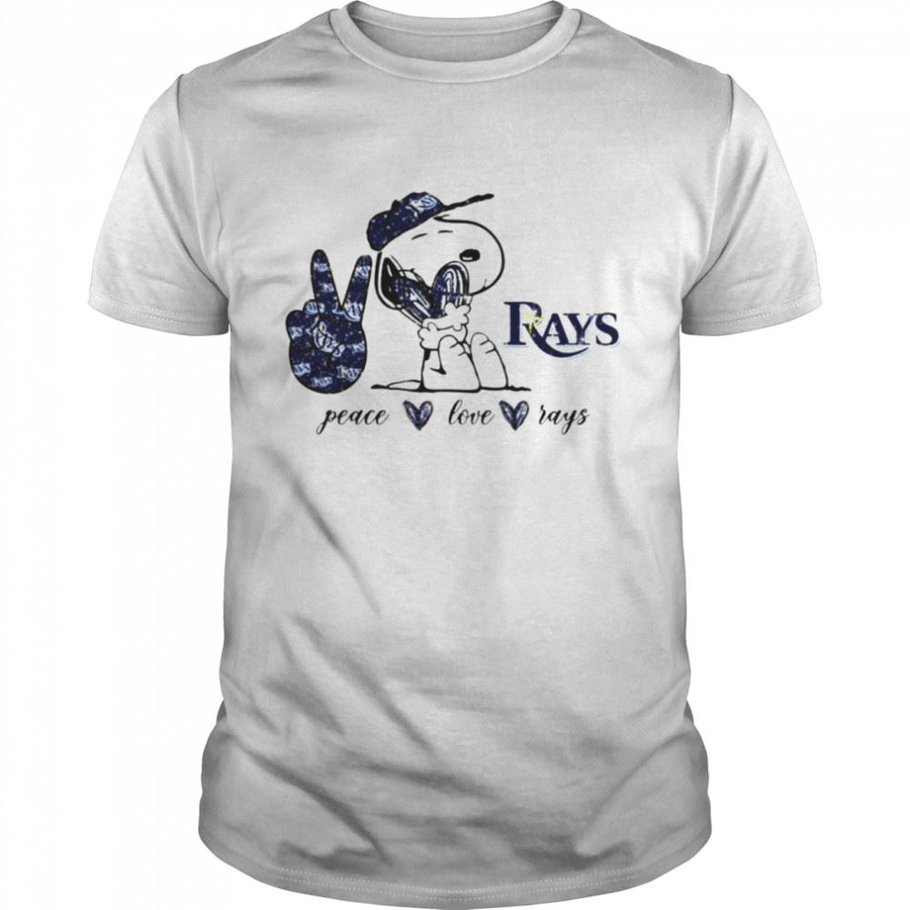 Promotions Snoopy Peace Love Tampa Bay Rays Shirt 