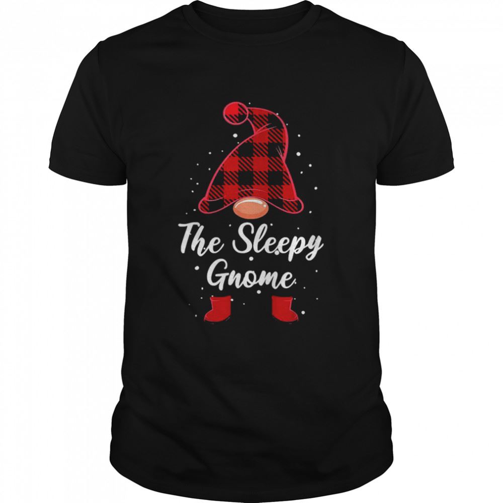 Special The Sleepy Gnome Buffalo Plaid Xmas Pajamas Matching Family Shirt 