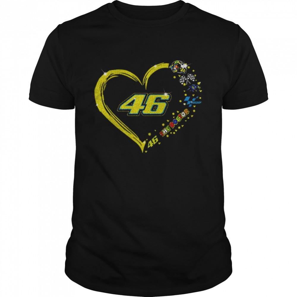 Great Valentino Rossi 46 The Doctor Motogp Heart Diamond Shirt 