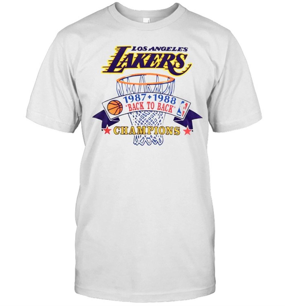 Awesome Vintage Los Angeles Lakers Back To Back Champions Shirt 
