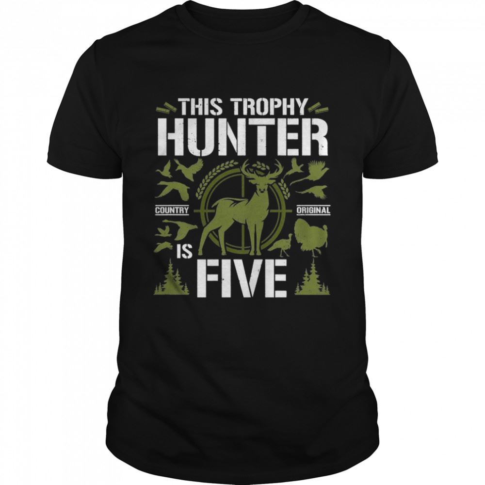 Promotions Kids 5 Year Old Hunting Birthday Party Duck Deer Hunter 5th Shirt 