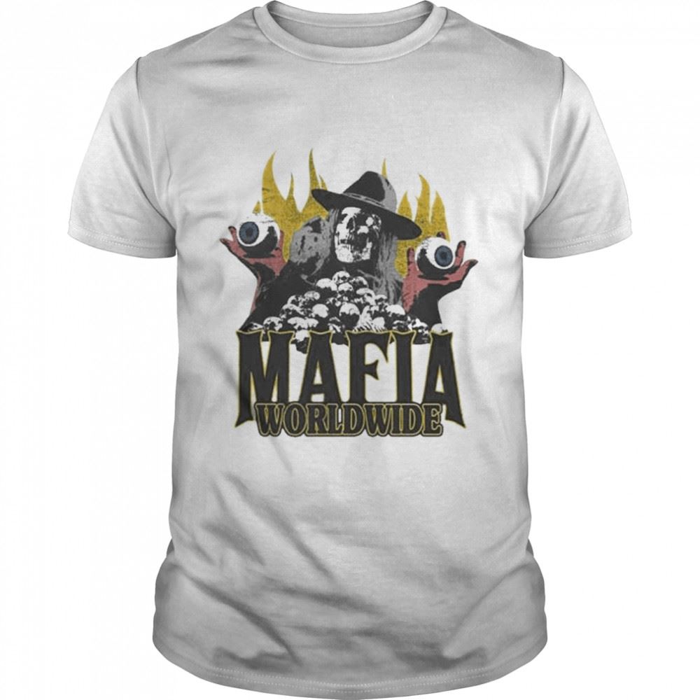 Limited Editon Mafia Worldwide Merch Skulls On Fire Shirt 
