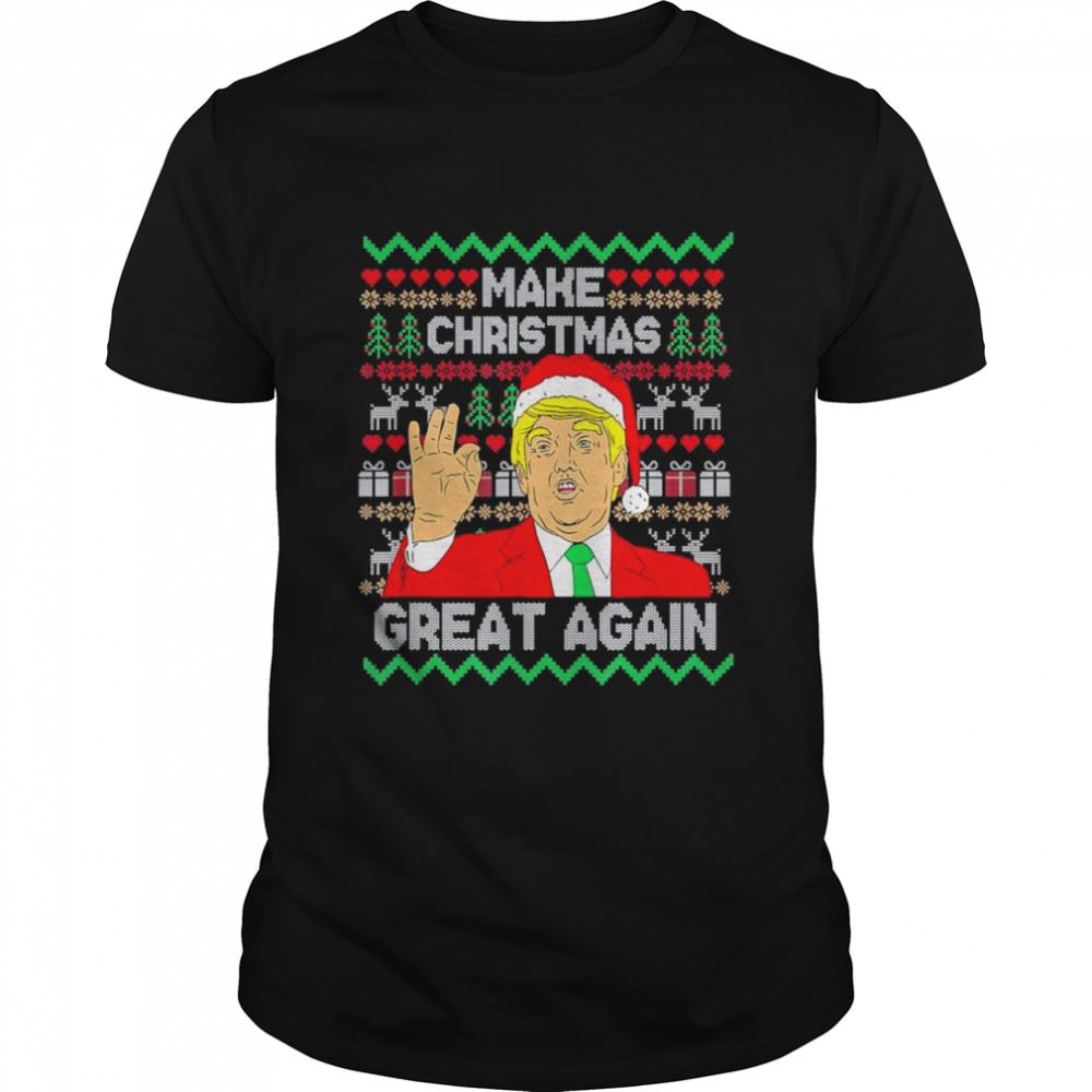 High Quality Make Christmas Great Again Support Trump Ugly Christmas T-shirt 