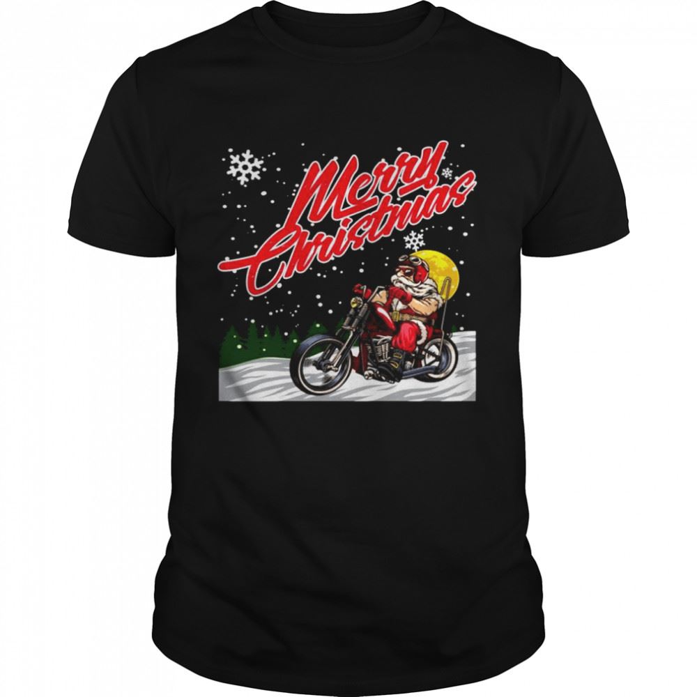 Amazing Merry Christmas A Happy New Year Santa Motorcycle Chopper Shirt 