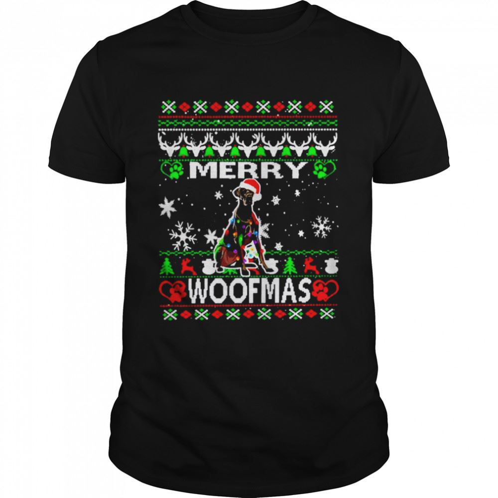 High Quality Merry Woofmas Great Dane Christmas Shirt 